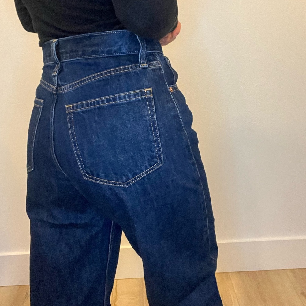 GAP Dark Blue Women's high-rise barrel Jeans - Picture 7 of 10